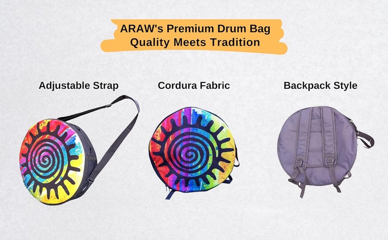 ARW Shamanic Drums Bag, Bodhran Drum Bag, Handmade Frame Drum Bag, Hand Drum Protection (18 Inches X 3 Inches) - Image 3